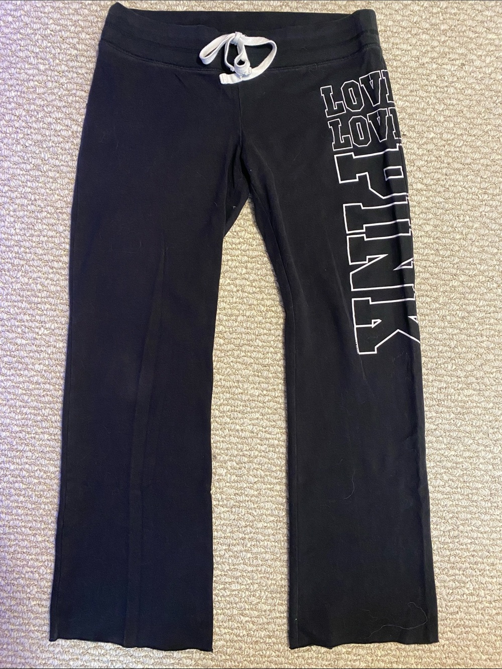 PINK Victoria's Secret Black Sweatpants with White Logo